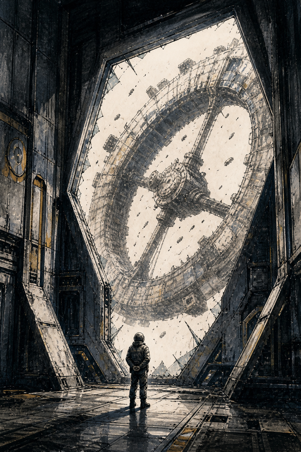 Orbit of Ashes Industrial science fiction comic artwork